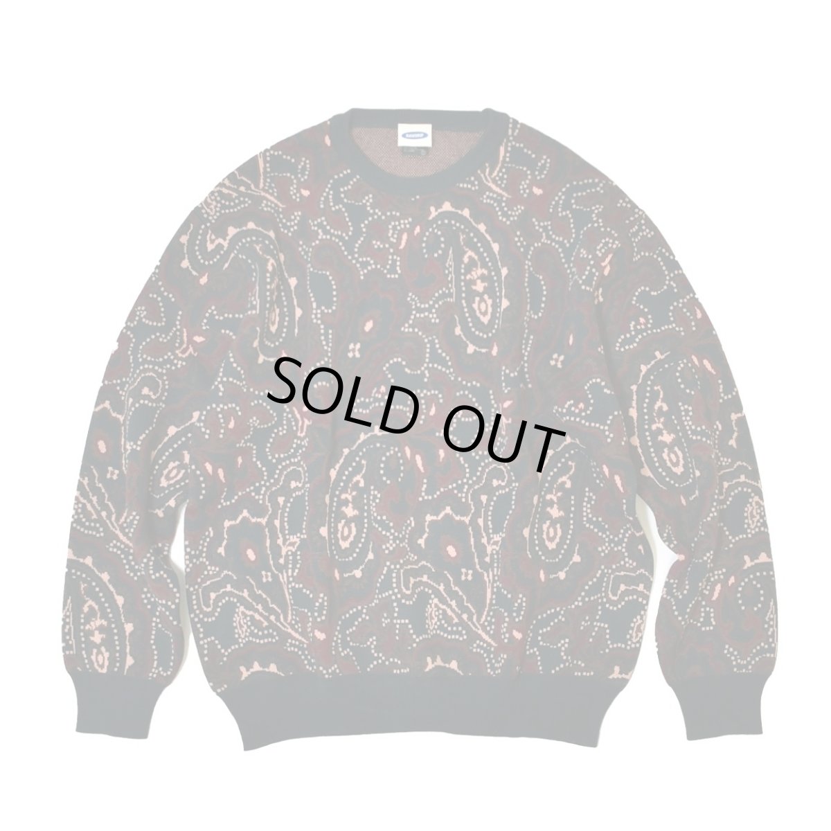 画像1: RAWDRIP Original Cotton Paisley Sweater - Moss GreenｘMaroon (1)