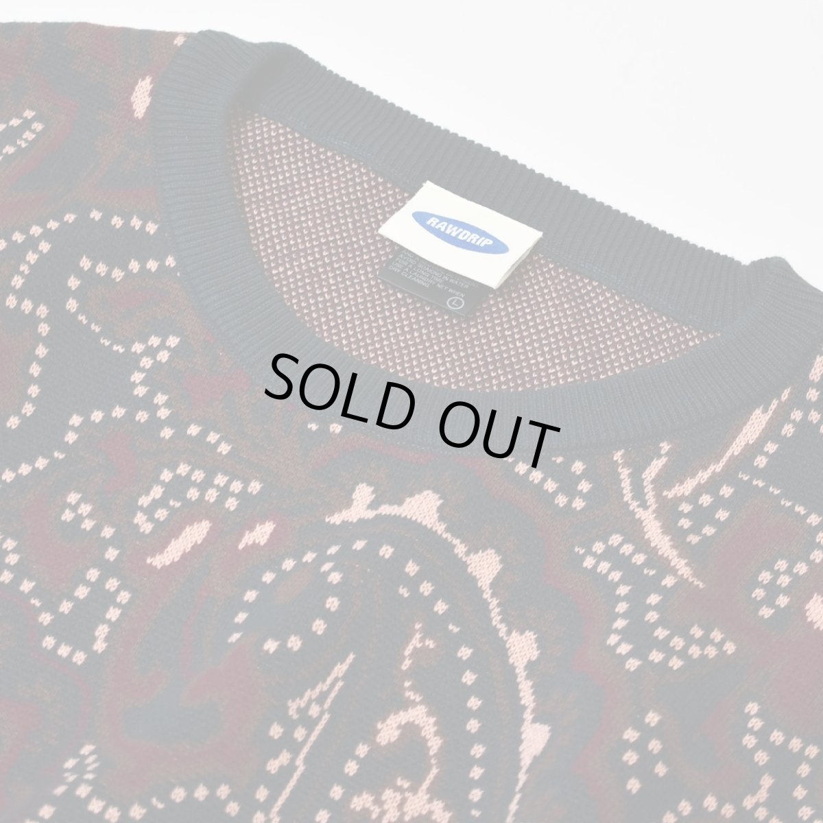 画像3: RAWDRIP Original Cotton Paisley Sweater - Moss GreenｘMaroon (3)