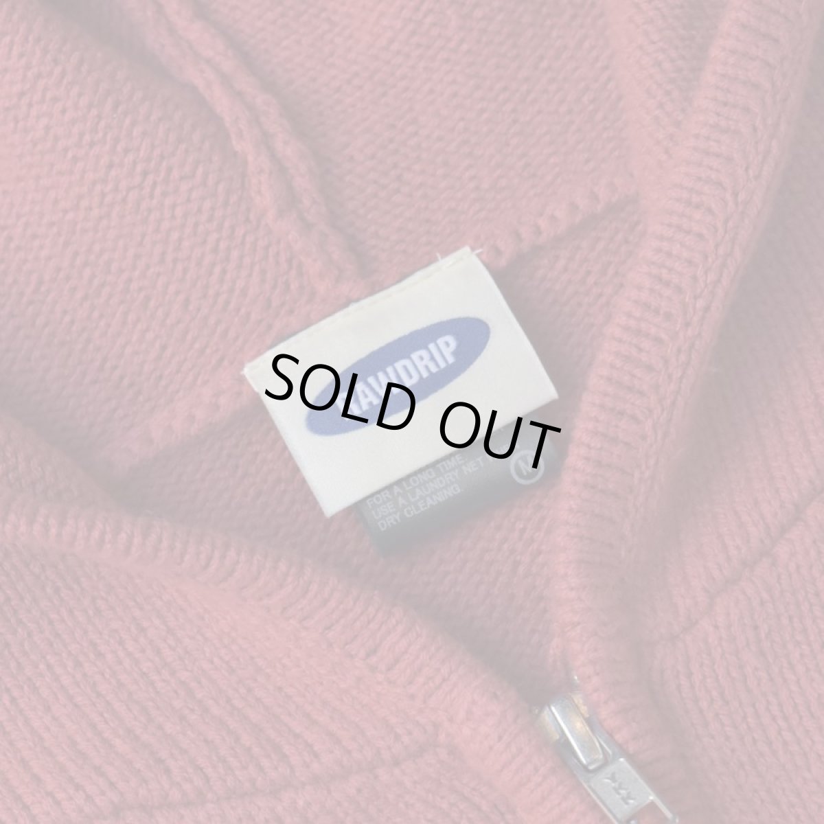 画像2: RAWDRIP Original Double Zip Cotton Knit Hoodie - Fade Red (2)