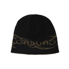 画像2: Corduroy Tribal Wire Reversible Beanie - BlackｘGreen (2)