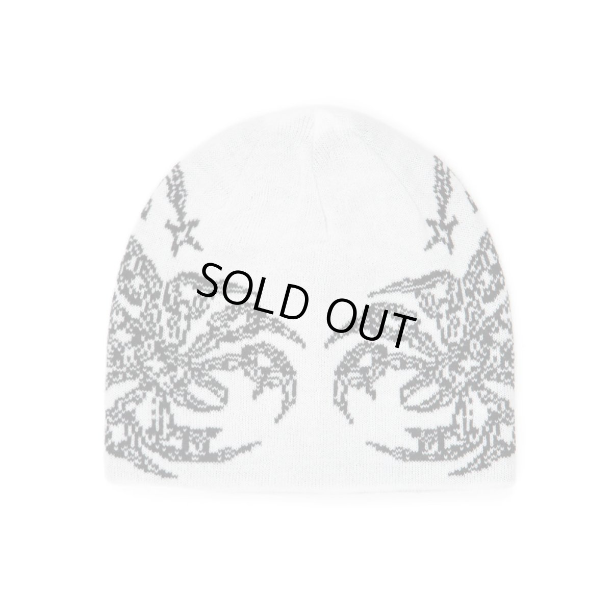 画像1: Corduroy No Regrets Reversible Beanie - White (1)