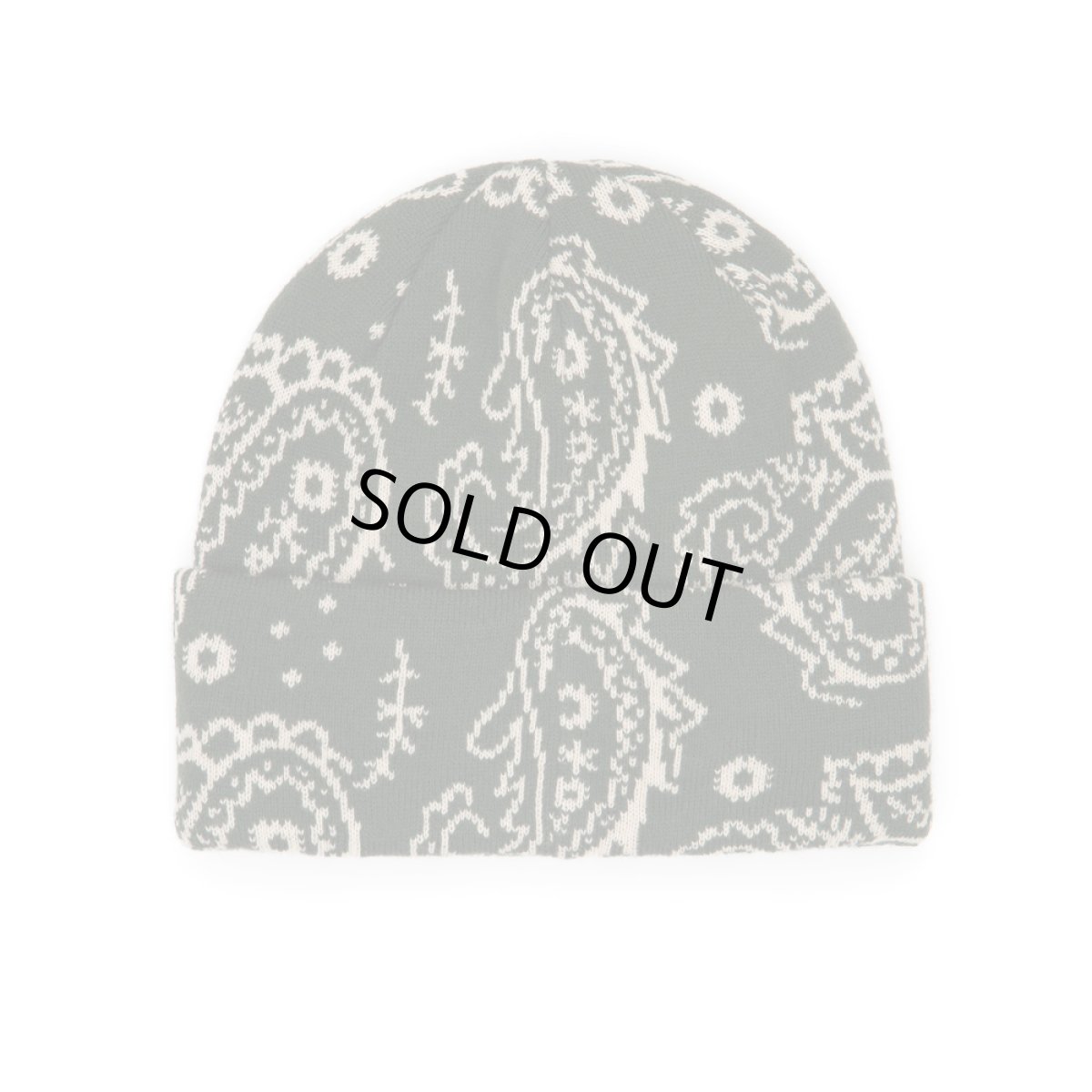 画像1: Corduroy Paisley Beanie - Green (1)