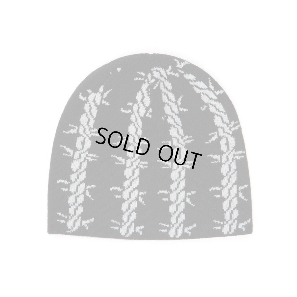 画像1: Corduroy Tribal Wire Reversible Beanie - White (1)