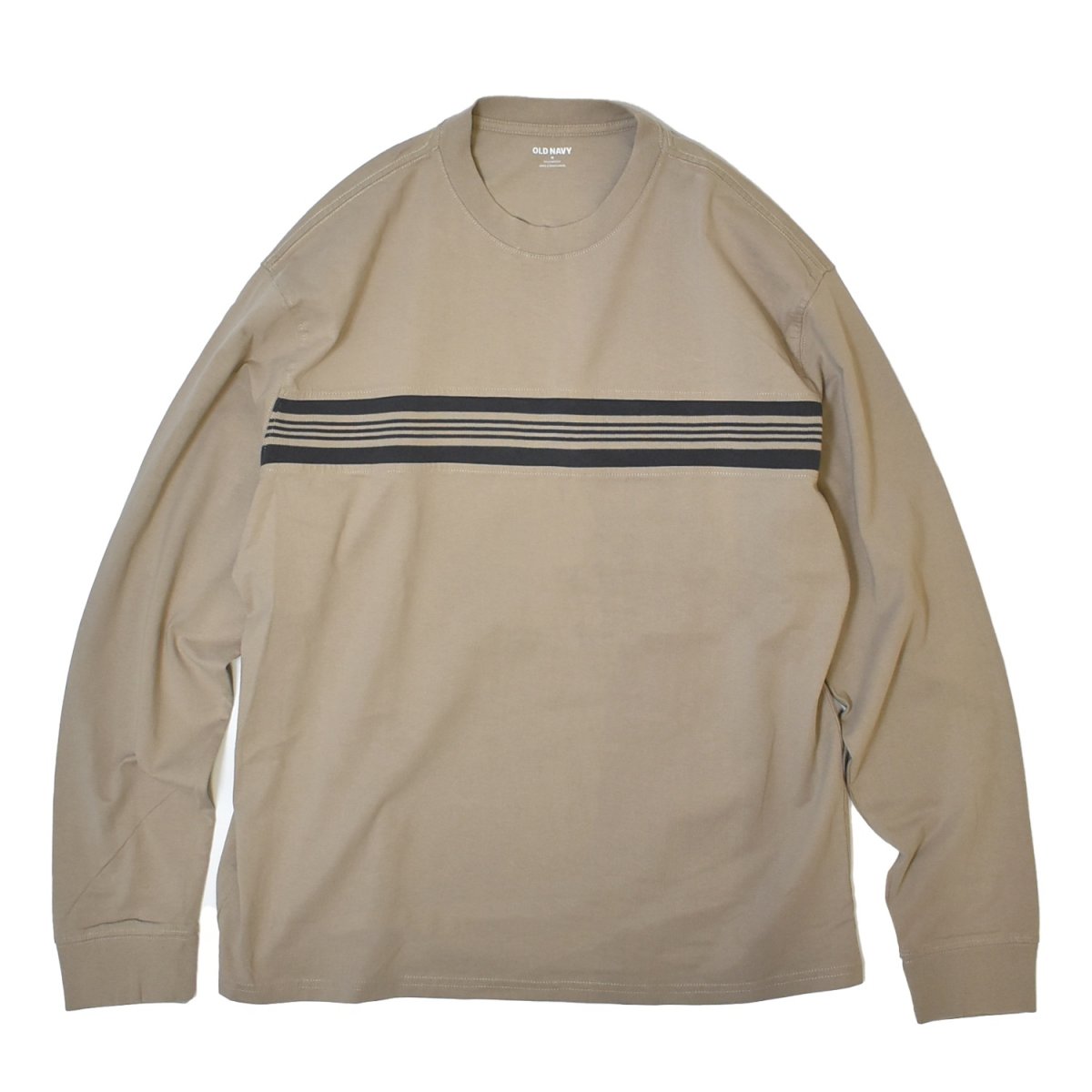 画像1: Old Navy Heavyweight Chest-Stripe T-Shirts - Khaki (1)
