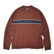 画像1: Old Navy Heavyweight Chest-Stripe T-Shirts - Root Beer (1)