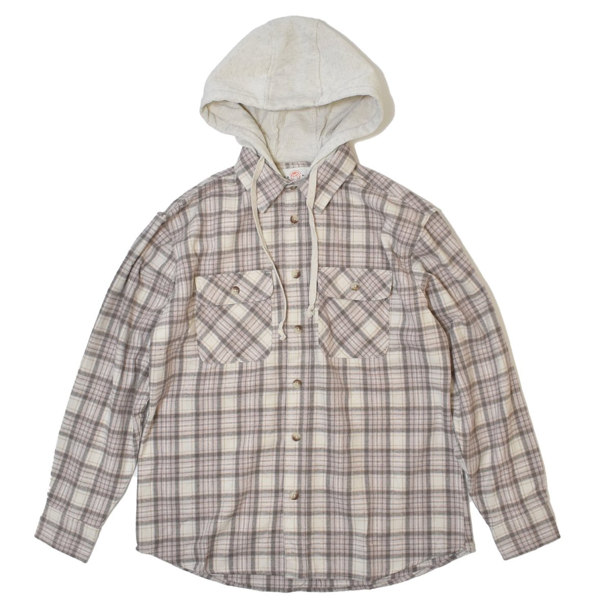 画像1: Free Planet Hooded Plaid Flannel Shirts - Pink Multi (1)