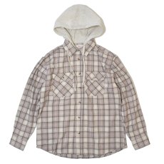 画像1: Free Planet Hooded Plaid Flannel Shirts - Pink Multi (1)