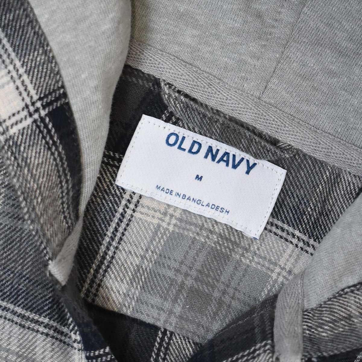 画像3: Old Navy Hooded Plaid Flannel Shirts - Grey Multi (3)
