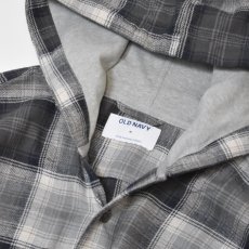 画像2: Old Navy Hooded Plaid Flannel Shirts - Grey Multi (2)