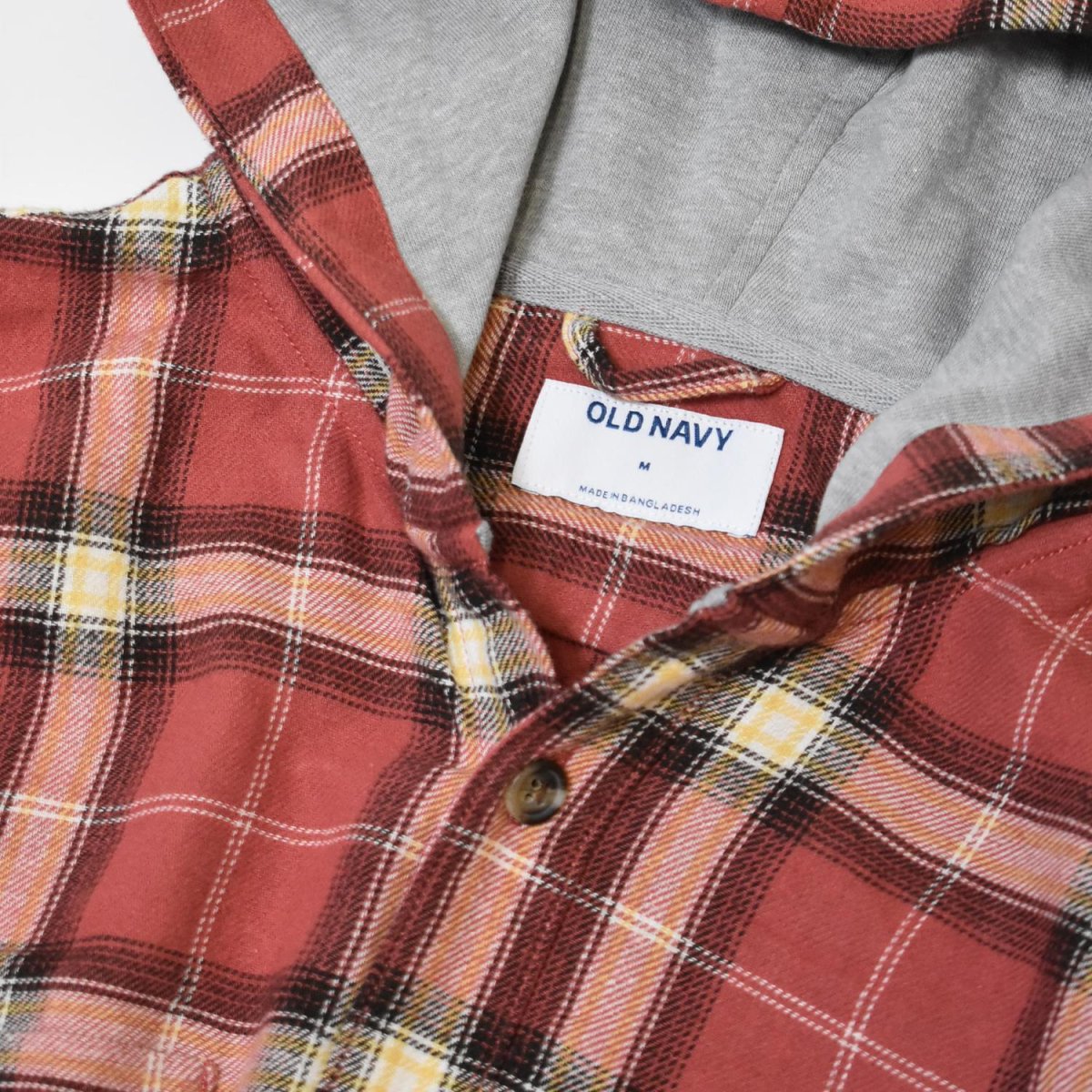 画像2: Old Navy Hooded Plaid Flannel Shirts - Sunset Orange (2)