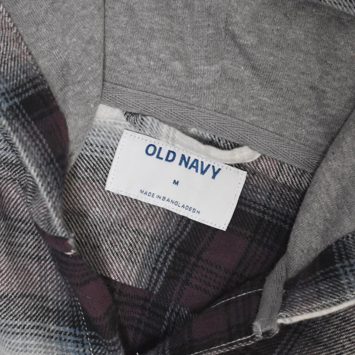 画像3: Old Navy Hooded Plaid Flannel Shirts - Burgundy Multi (3)