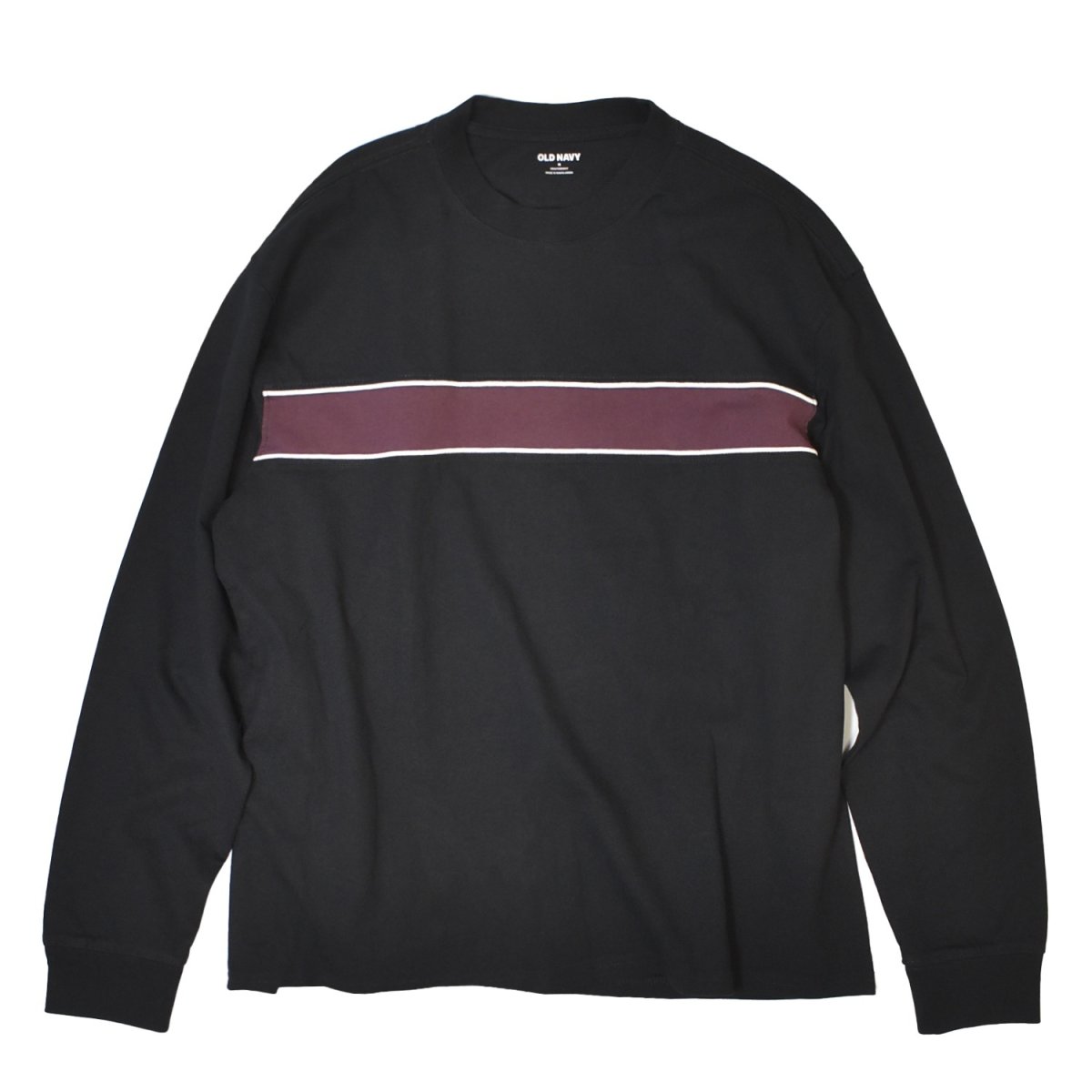 画像1: Old Navy Heavyweight Chest-Stripe T-Shirts - Black (1)