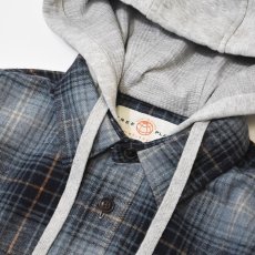 画像2: Free Planet Hooded Plaid Flannel Shirts - Blue Multi (2)