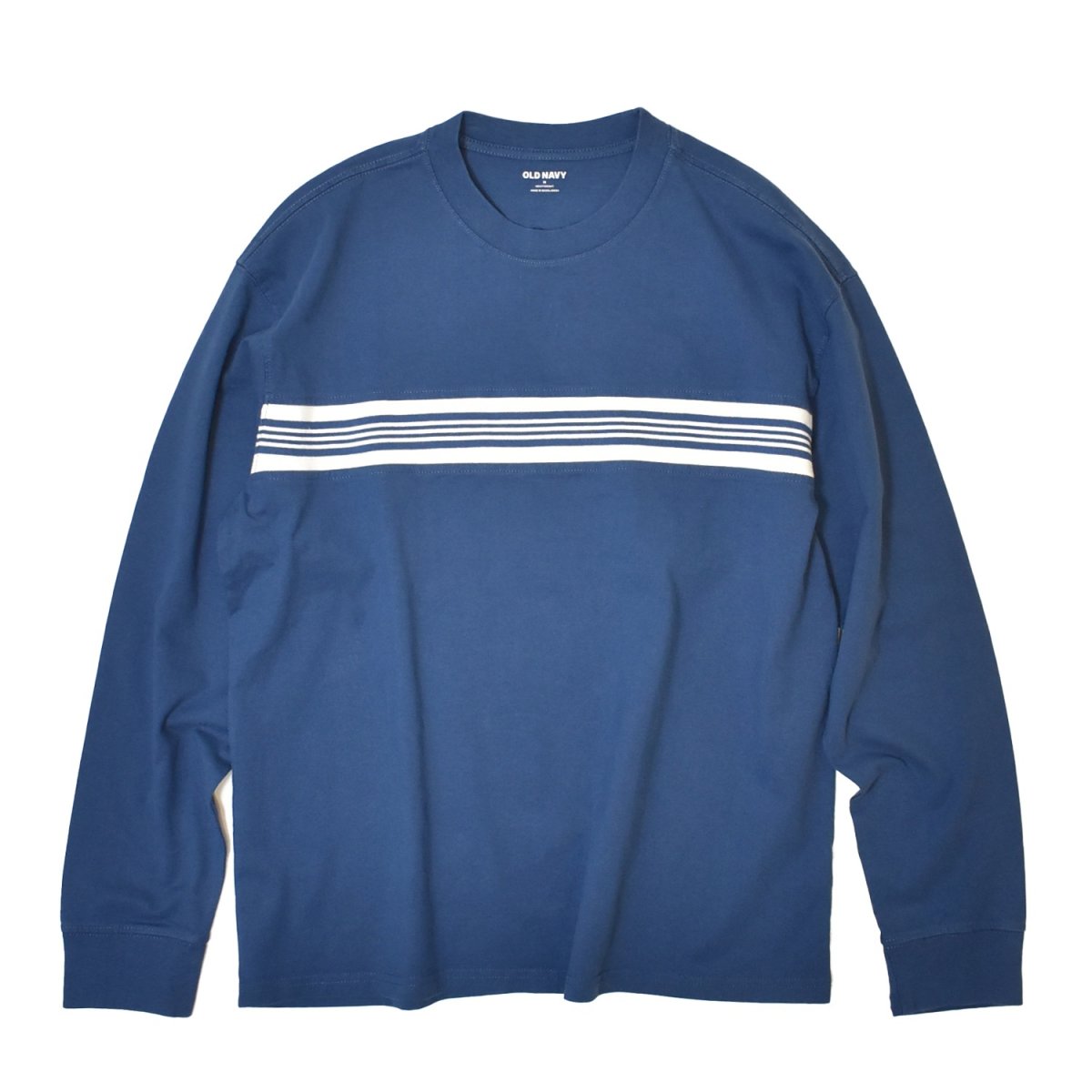 画像1: Old Navy Heavyweight Chest-Stripe T-Shirts - Pacific Blue (1)