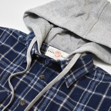 画像2: Free Planet Hooded Plaid Flannel Shirts - Navy Multi (2)