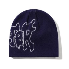 画像2: Butter Goods Blotch Skully Beanie - Navy (2)