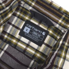 画像3: Carhartt USA Loose Fit L/S Heavyweight Flannel Plaid Shirts - Port (3)