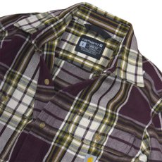 画像2: Carhartt USA Loose Fit L/S Heavyweight Flannel Plaid Shirts - Port (2)