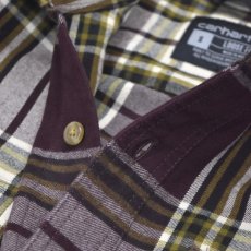 画像4: Carhartt USA Loose Fit L/S Heavyweight Flannel Plaid Shirts - Port (4)