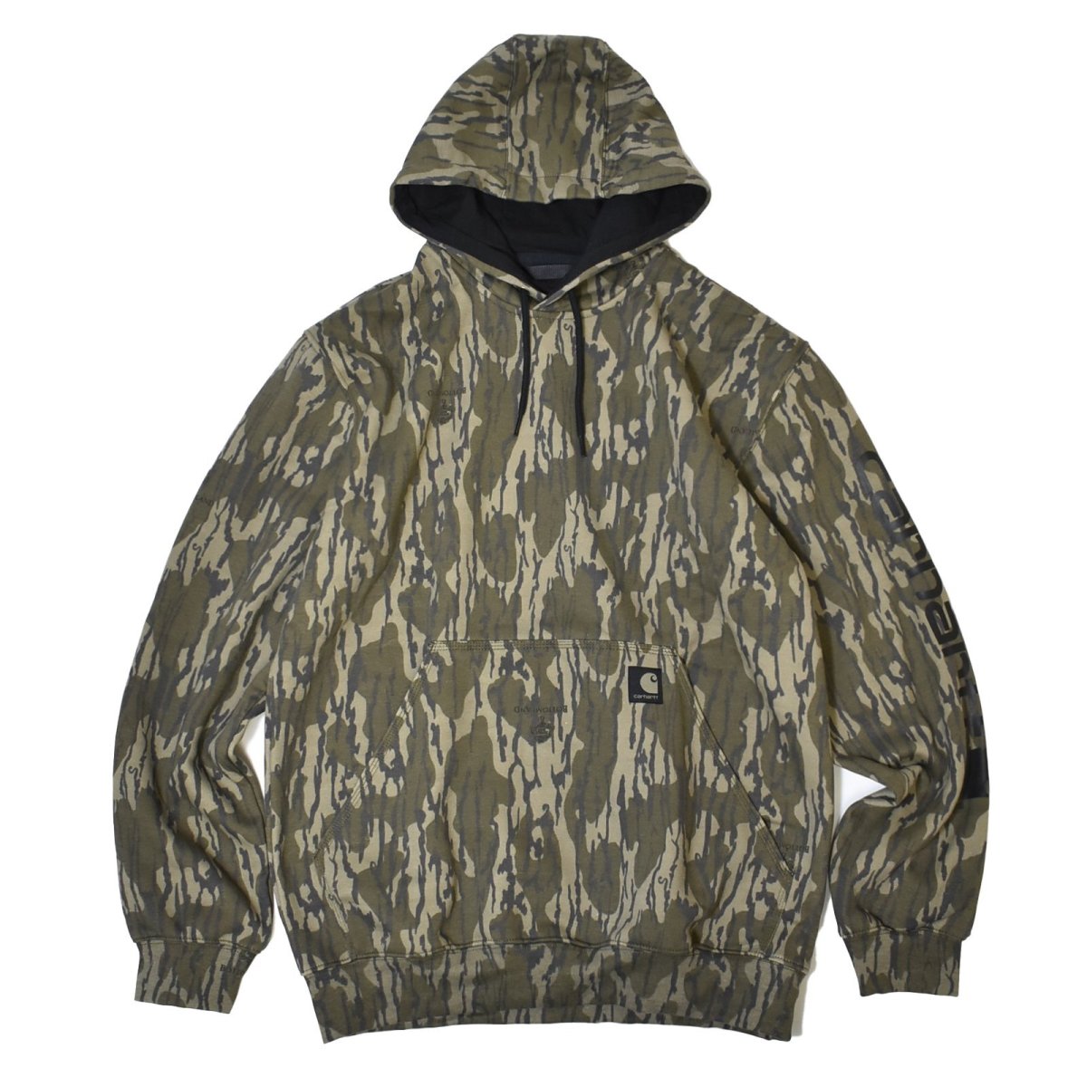 画像1: Carhartt USA Loose Fit Midweight Camo Sleeve Graphic Hoodie - Mossy Oak Bottomland (1)