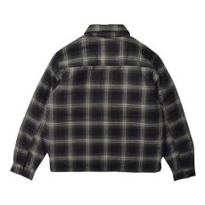 画像2: Old Navy Insulated Cropped Flannel Shacket - Black Plaid (2)