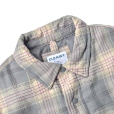 画像3: Old Navy Insulated Cropped Flannel Shacket - Pink Plaid (3)