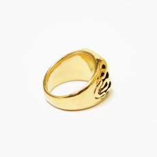 画像2: Flare Cross Square Ring - Gold/Black (2)