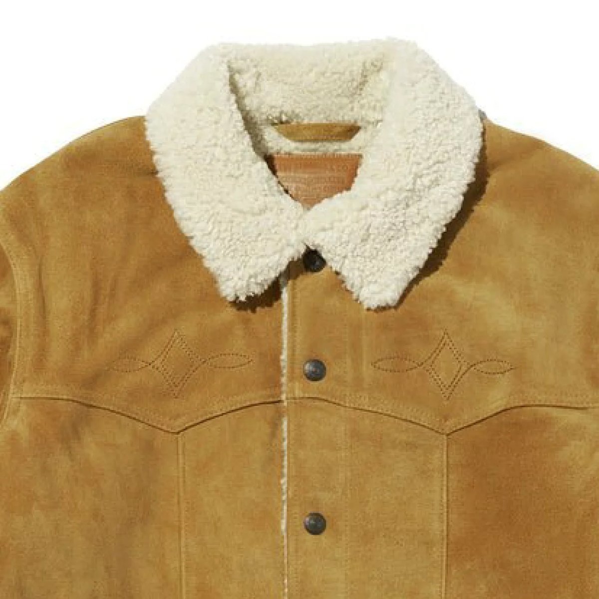 画像3: Levi's Weastern Suede Sherpa Trucker Jacket - Brown (3)