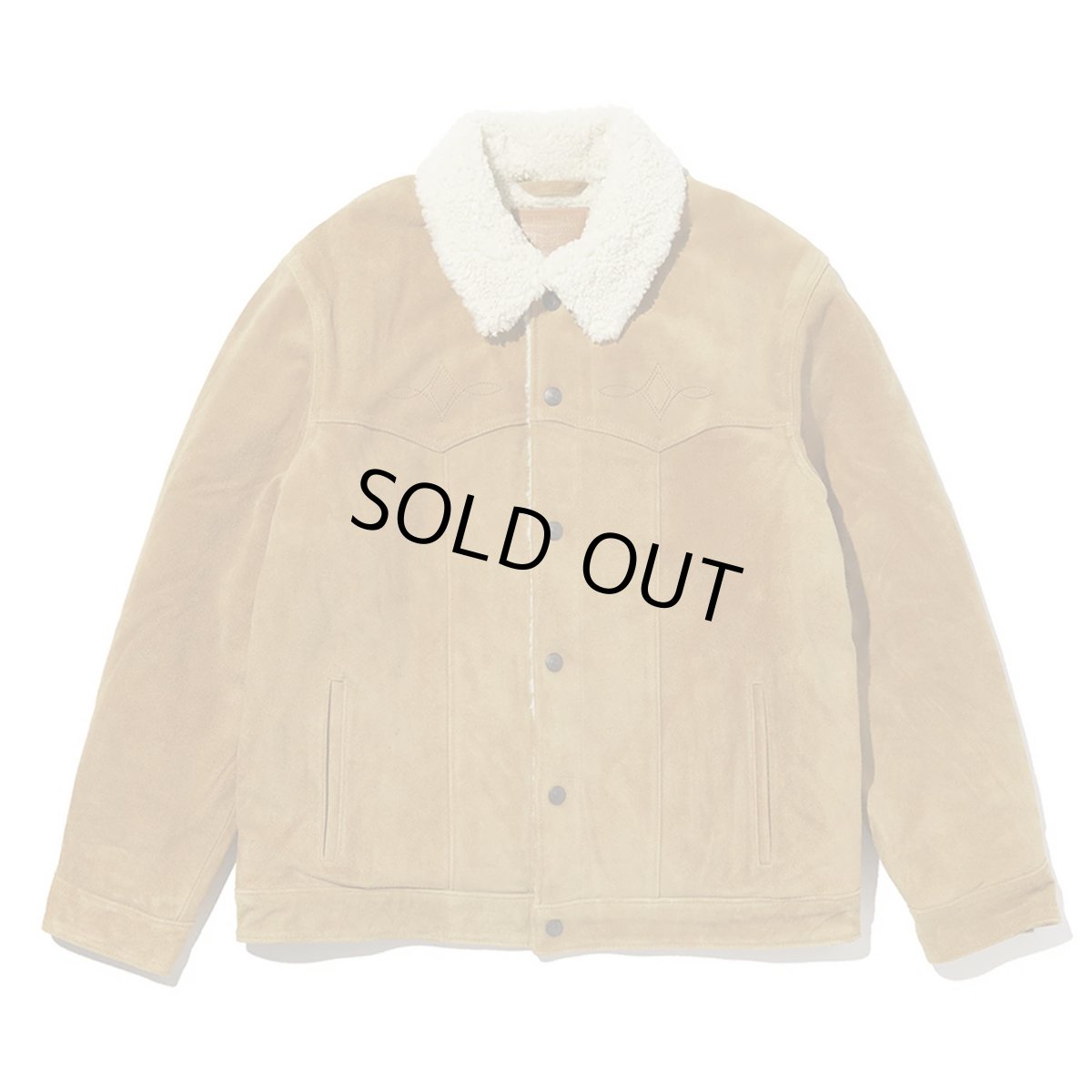 画像1: Levi's Leather Collection Western Suede Sherpa Trucker Jacket - Brown (1)