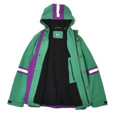 画像3: DKNY TECH Fleece Lined Hooded Jacket - Green/Purple (3)