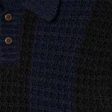 画像3: OBEY Textured Rugby Polo Sweater - Dark Navy (3)