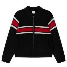 画像1: OBEY Bernard Zip-Up Sweater - Black (1)