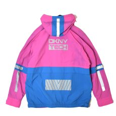 画像2: DKNY TECH Fleece Lined Hooded Jacket - Pink/Blue (2)