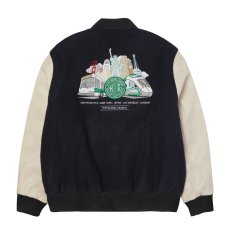 画像2: HUF Global Transit Varsity Jacket - Navy (2)