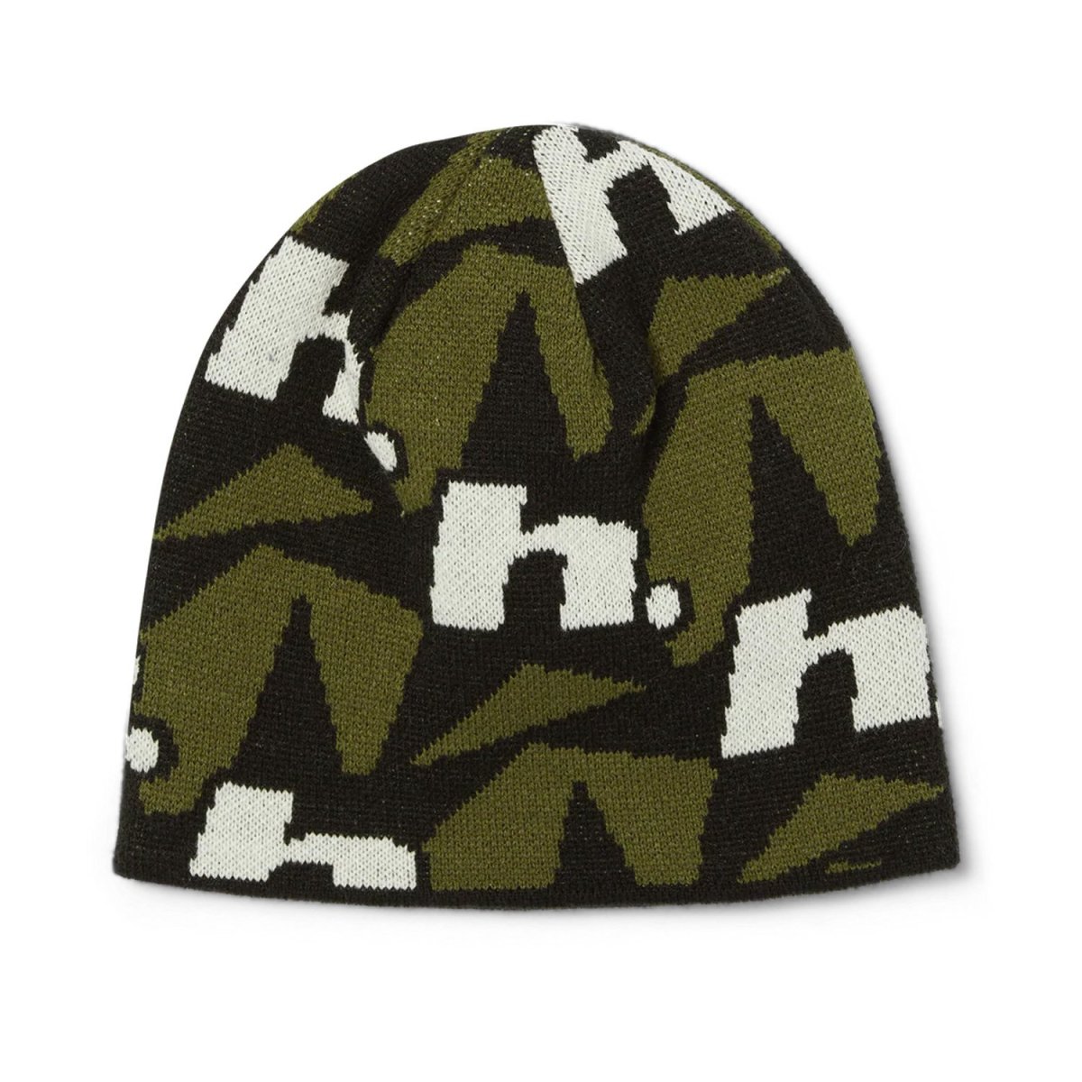 画像1: HUF H Star Repeat Skull Beanie - Olive (1)