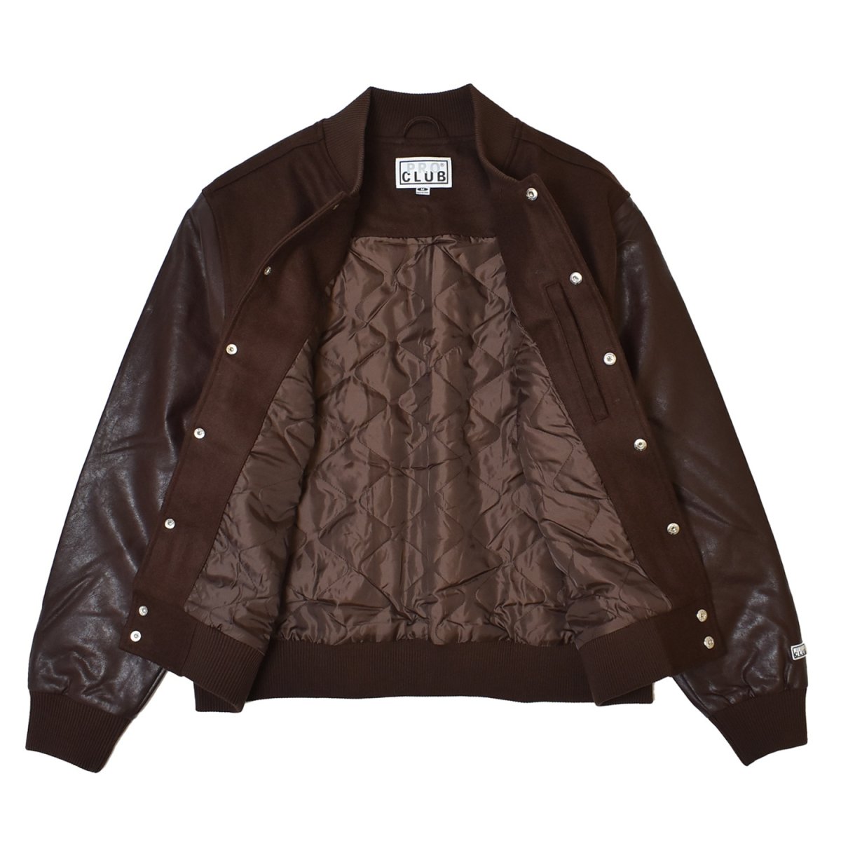 画像2: PRO CLUB Heavyweight Varsity Jacket - Brown (2)
