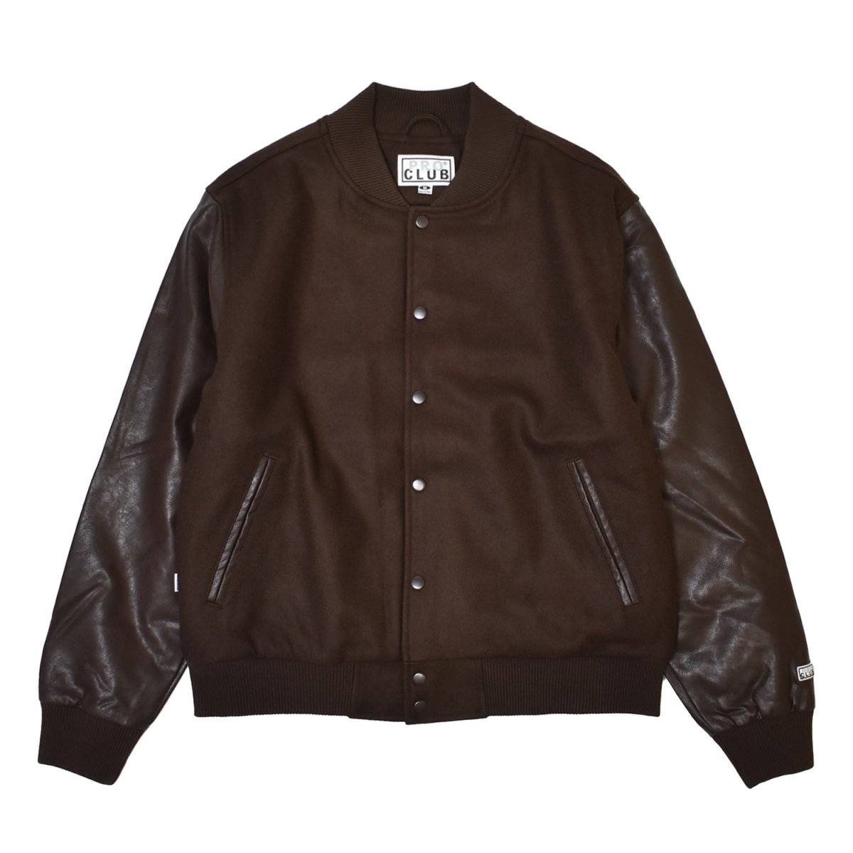 画像1: PRO CLUB Heavyweight Varsity Jacket - Brown (1)