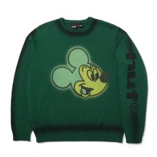 画像1: HUFｘDisney Mickey Spray Crewneck Sweater - Forest Green (1)