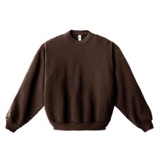 画像1: Los Angeles Apparel 14oz Garment Dye Heavy Fleece Crewneck - Choco (1)