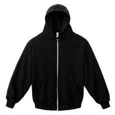 画像1: Los Angeles Apparel 14oz Heavy Fleece Full Zip Hoodie - Black (1)