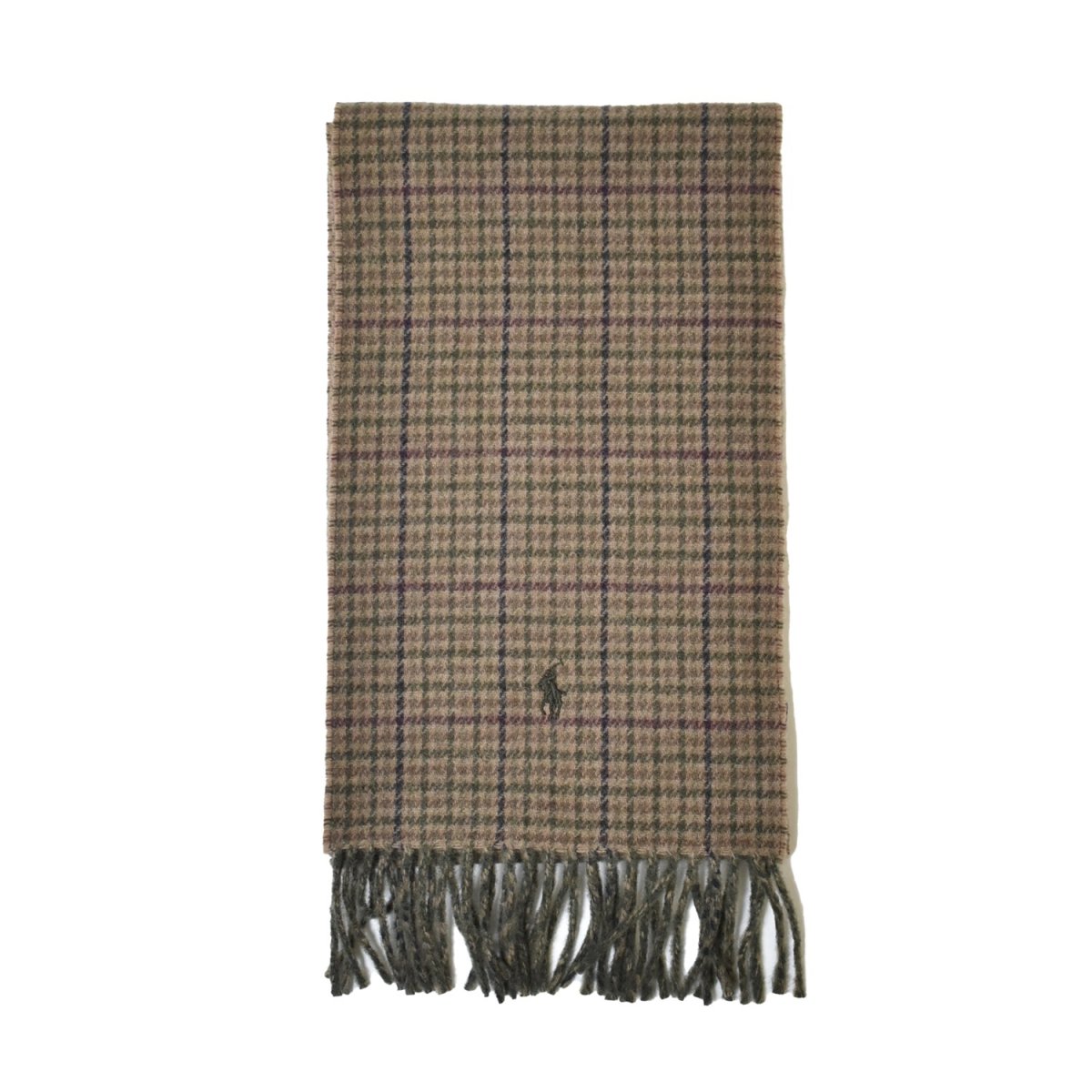 画像1: Polo Ralph Lauren Reversible Wool Scarf - Olive (1)