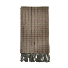 画像1: Polo Ralph Lauren Reversible Wool Scarf - Olive (1)