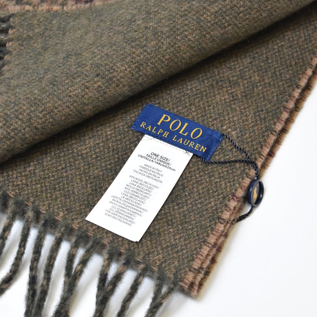 画像4: Polo Ralph Lauren Reversible Wool Scarf - Olive (4)