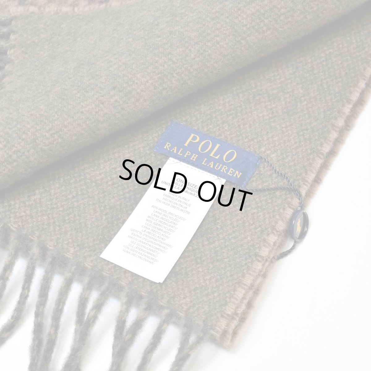 画像4: Polo Ralph Lauren Reversible Wool Scarf - Olive (4)