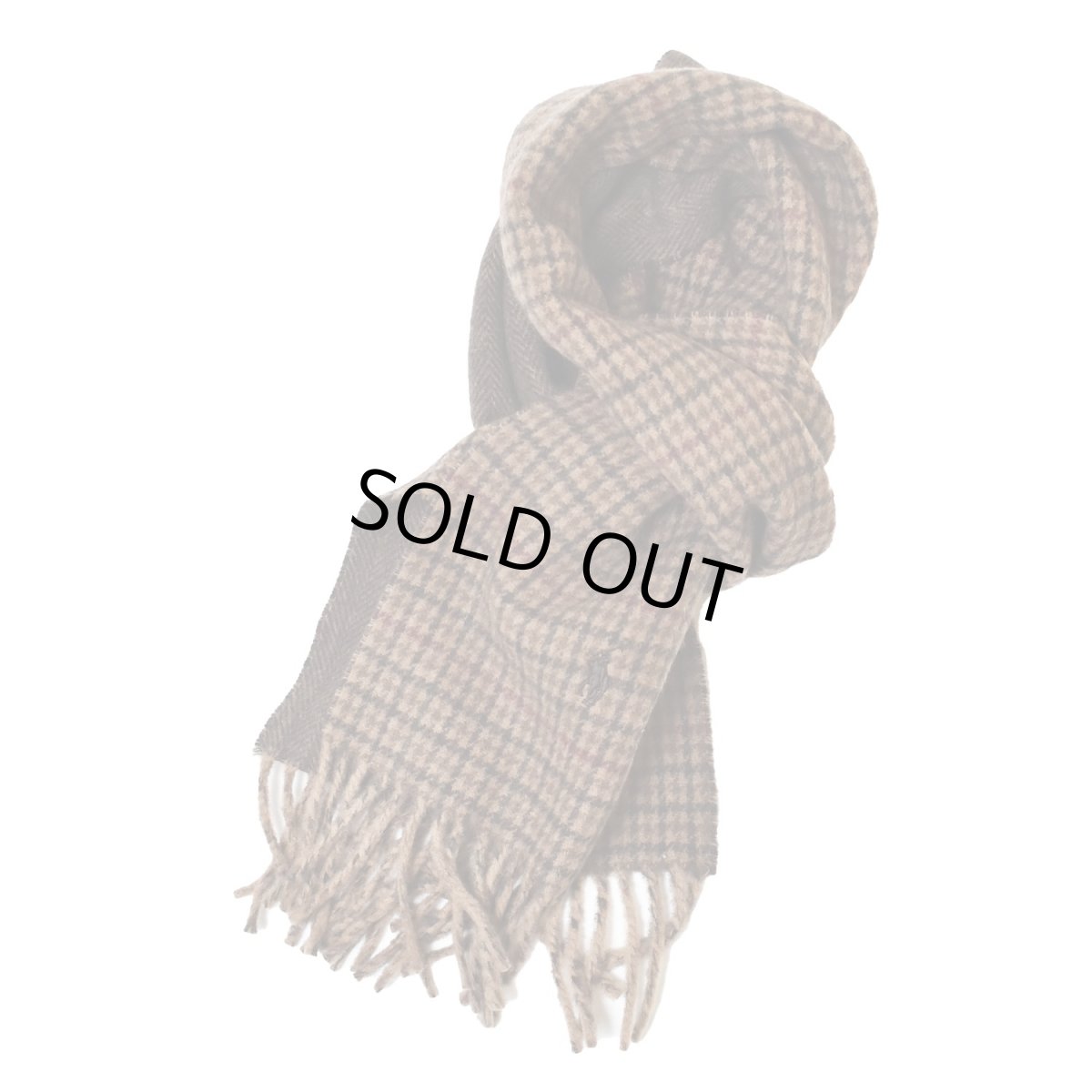 画像2: Polo Ralph Lauren Reversible Wool Scarf - Brown (2)