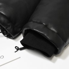 画像8: Calvin Klein PU Leather Puffer Jacket - Black (8)