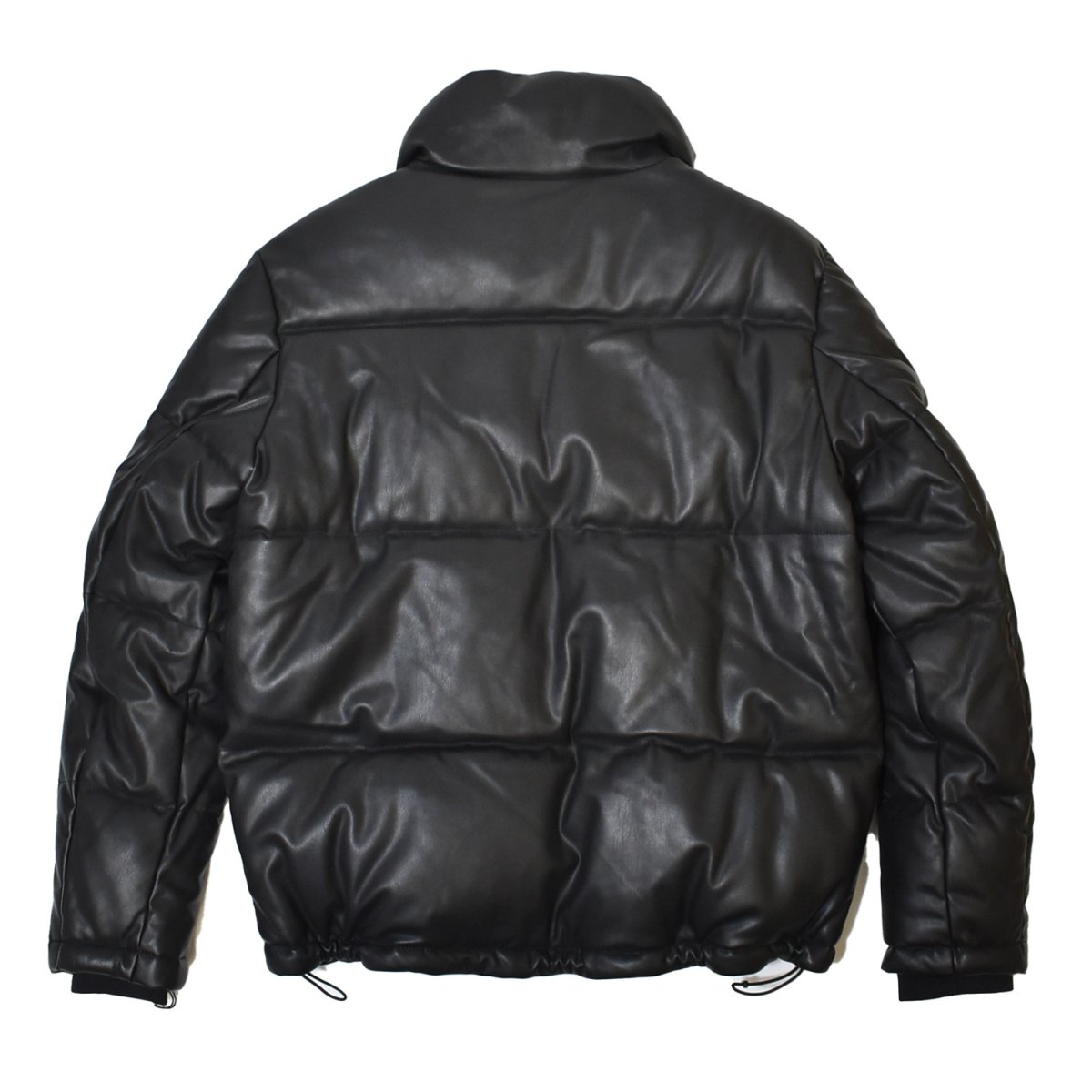 画像3: Calvin Klein PU Leather Puffer Jacket - Black (3)