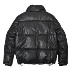 画像3: Calvin Klein PU Leather Puffer Jacket - Black (3)