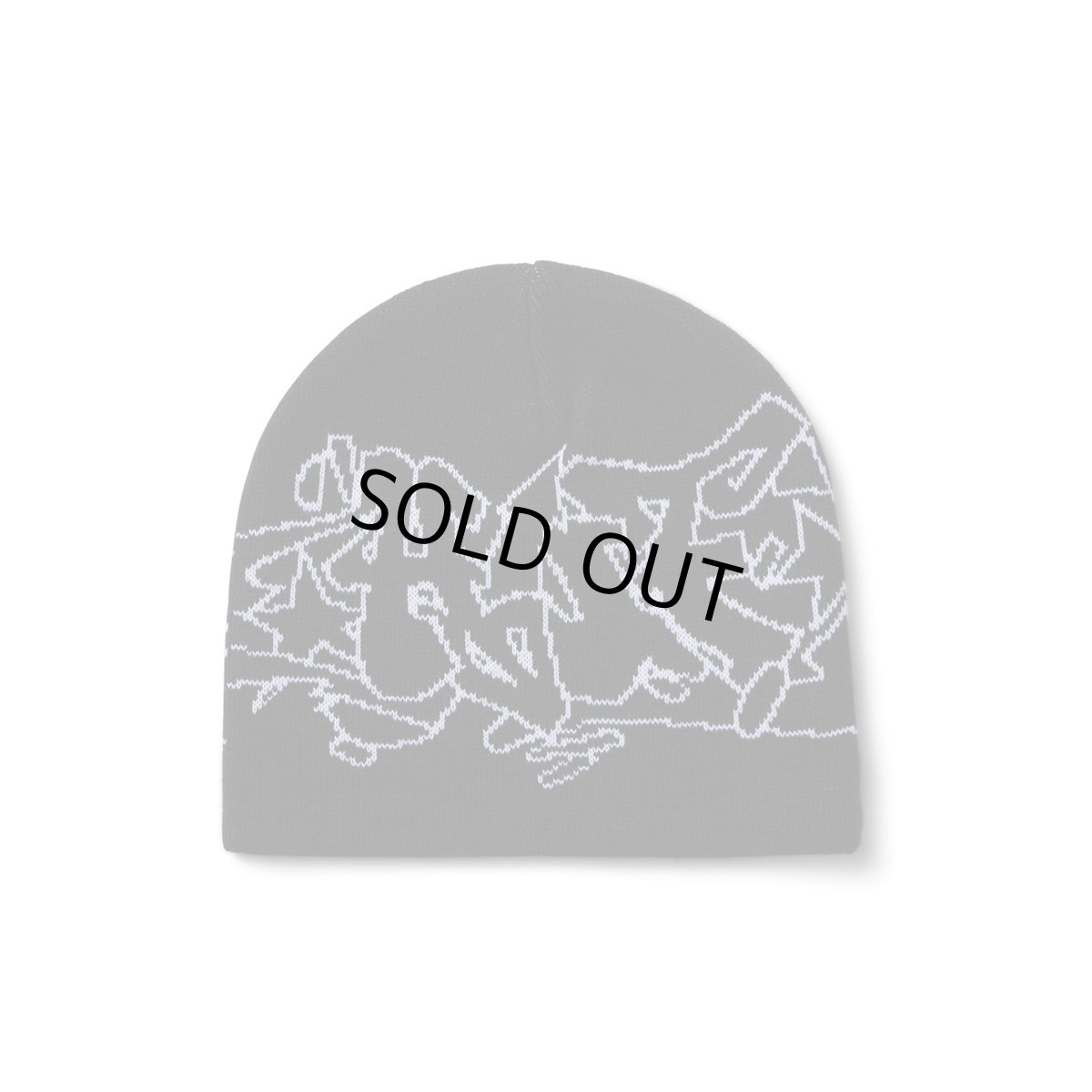 画像1: HUF Outlines Skull Beanie - Black (1)