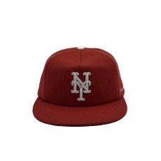 画像1: Uncle Jay's Vintage New York Mets Melton Wool Cap - Brick Red (1)